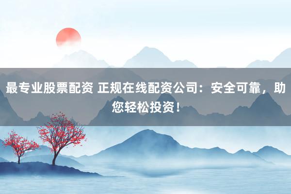 最专业股票配资 正规在线配资公司：安全可靠，助您轻松投资！
