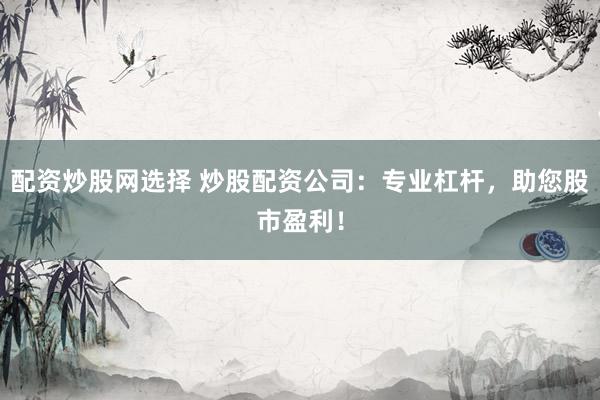 配资炒股网选择 炒股配资公司:专业杠杆,助您股市盈利!