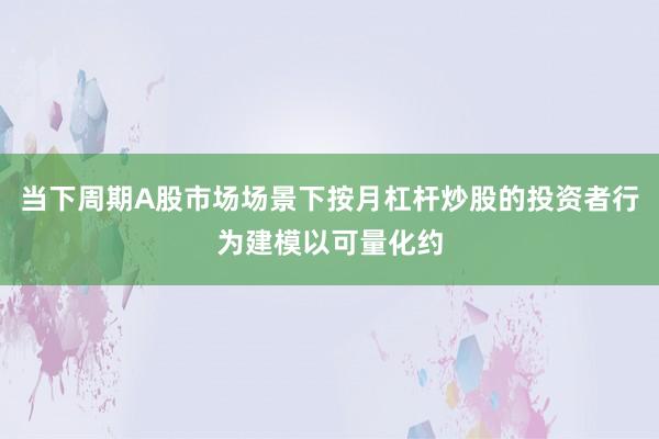 当下周期A股市场场景下按月杠杆炒股的投资者行为建模以可量化约