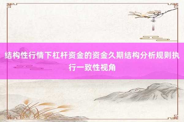 结构性行情下杠杆资金的资金久期结构分析规则执行一致性视角