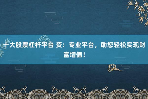 十大股票杠杆平台 资:专业平台,助您轻松实现财富增值!