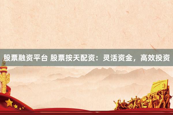 股票融资平台 股票按天配资：灵活资金，高效投资