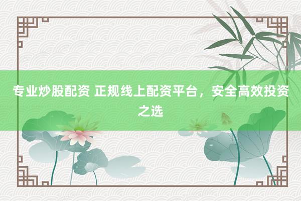 专业炒股配资 正规线上配资平台，安全高效投资之选